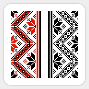 Traditional Red and Black pattern Sticker